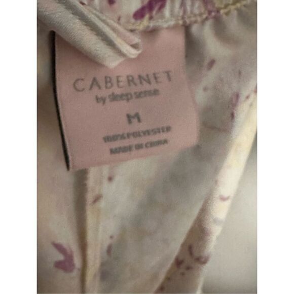 Great Condition Cabernet by Sleep Sense Pajama Set Sz medium PJs Pink Floral pol - Picture 5 of 8